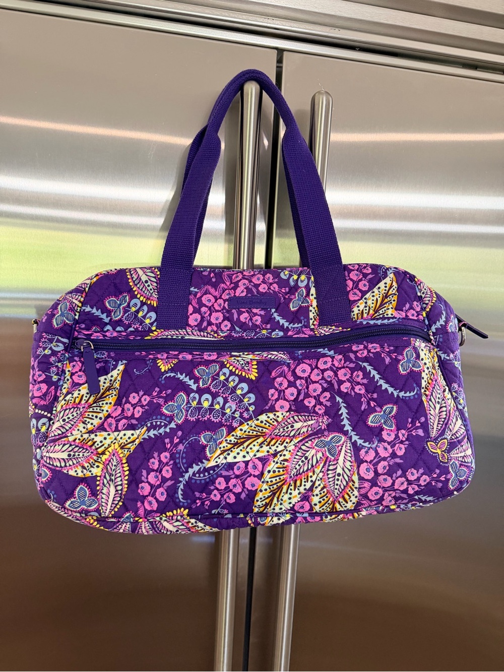Vera Bradley Purple Floral Paisley Quilted Carryall